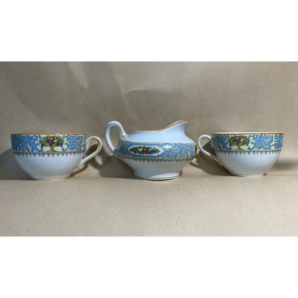 Antique MYOTT‎ SON &CO Creamer and Tea Cups SOMERSET 58515 England RARE FIND!